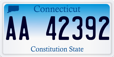 CT license plate AA42392
