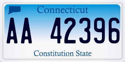 CT license plate AA42396