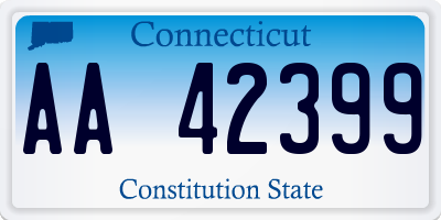 CT license plate AA42399