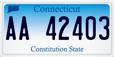 CT license plate AA42403