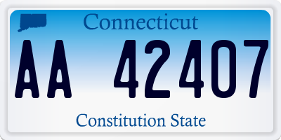 CT license plate AA42407