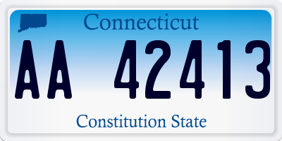 CT license plate AA42413
