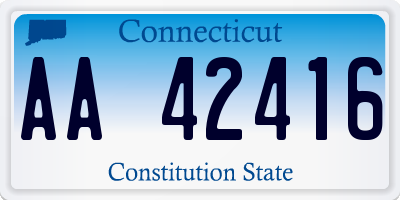 CT license plate AA42416