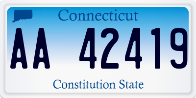 CT license plate AA42419