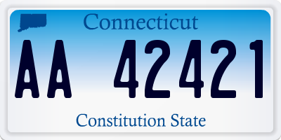 CT license plate AA42421