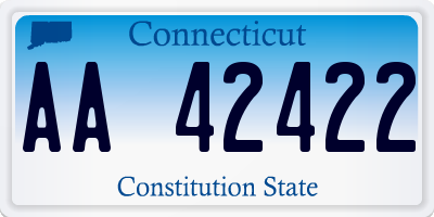 CT license plate AA42422