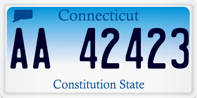 CT license plate AA42423