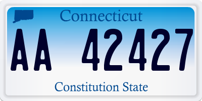 CT license plate AA42427
