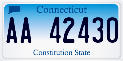 CT license plate AA42430