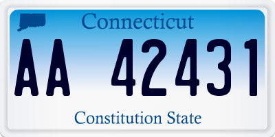 CT license plate AA42431