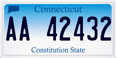 CT license plate AA42432