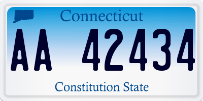 CT license plate AA42434