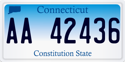 CT license plate AA42436