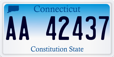 CT license plate AA42437