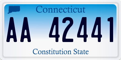 CT license plate AA42441