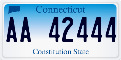 CT license plate AA42444