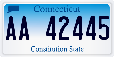 CT license plate AA42445