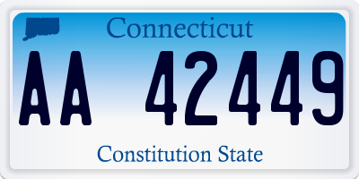 CT license plate AA42449