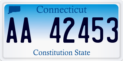 CT license plate AA42453
