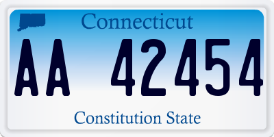 CT license plate AA42454