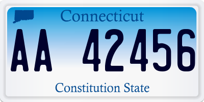 CT license plate AA42456