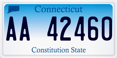 CT license plate AA42460
