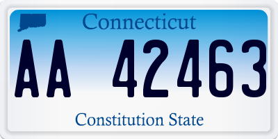 CT license plate AA42463