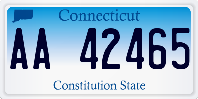 CT license plate AA42465