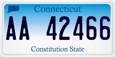 CT license plate AA42466