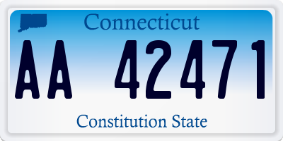 CT license plate AA42471