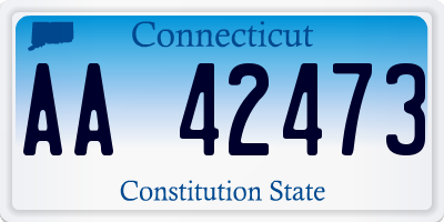 CT license plate AA42473