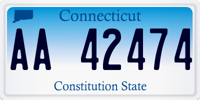 CT license plate AA42474