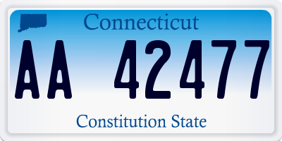 CT license plate AA42477