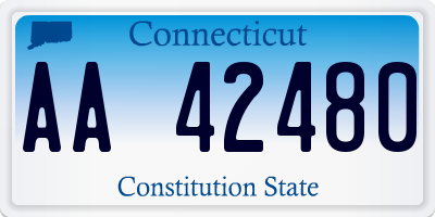 CT license plate AA42480