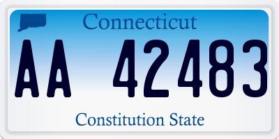 CT license plate AA42483