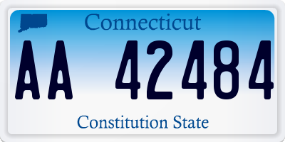 CT license plate AA42484