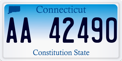 CT license plate AA42490