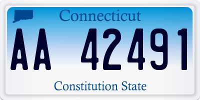 CT license plate AA42491