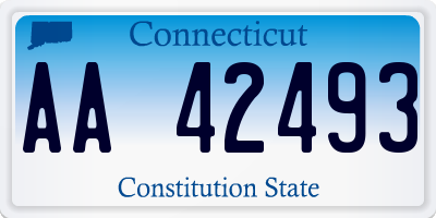 CT license plate AA42493