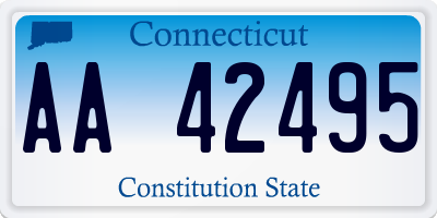 CT license plate AA42495