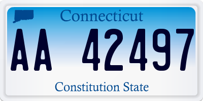 CT license plate AA42497