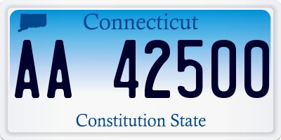 CT license plate AA42500