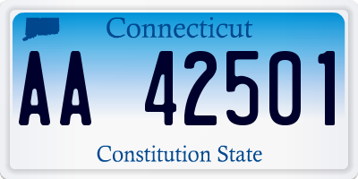 CT license plate AA42501