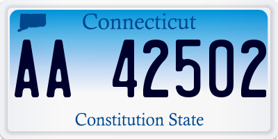 CT license plate AA42502