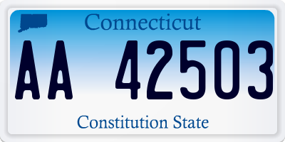 CT license plate AA42503