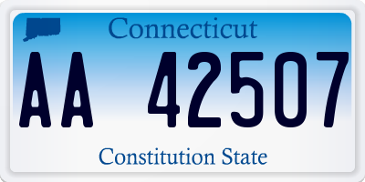 CT license plate AA42507