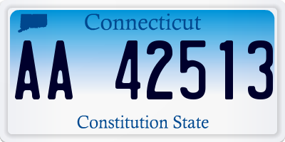 CT license plate AA42513