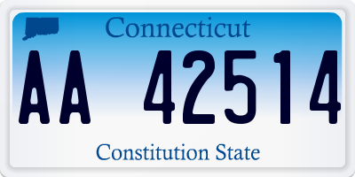 CT license plate AA42514