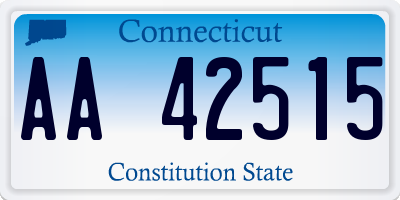 CT license plate AA42515