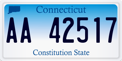 CT license plate AA42517